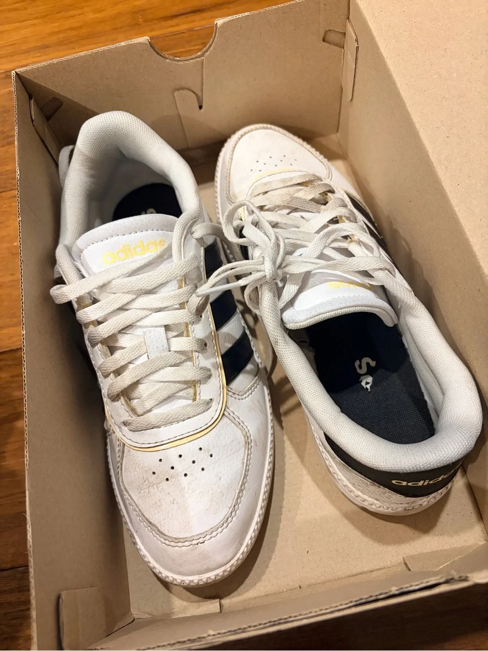 adidas Breaknet Sleek J White with Black Stripes Kids Sneakers
